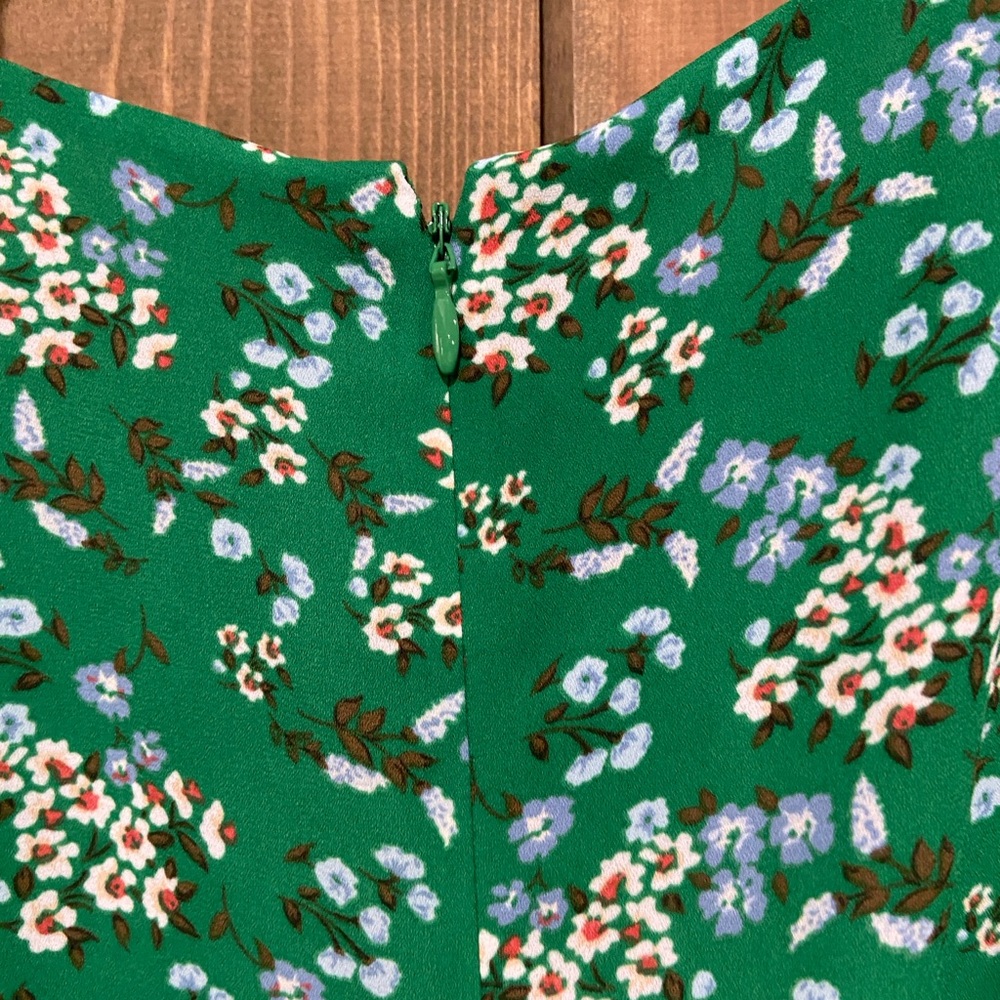 Loft Green Floral Flounce Dress - Picture 5 of 6